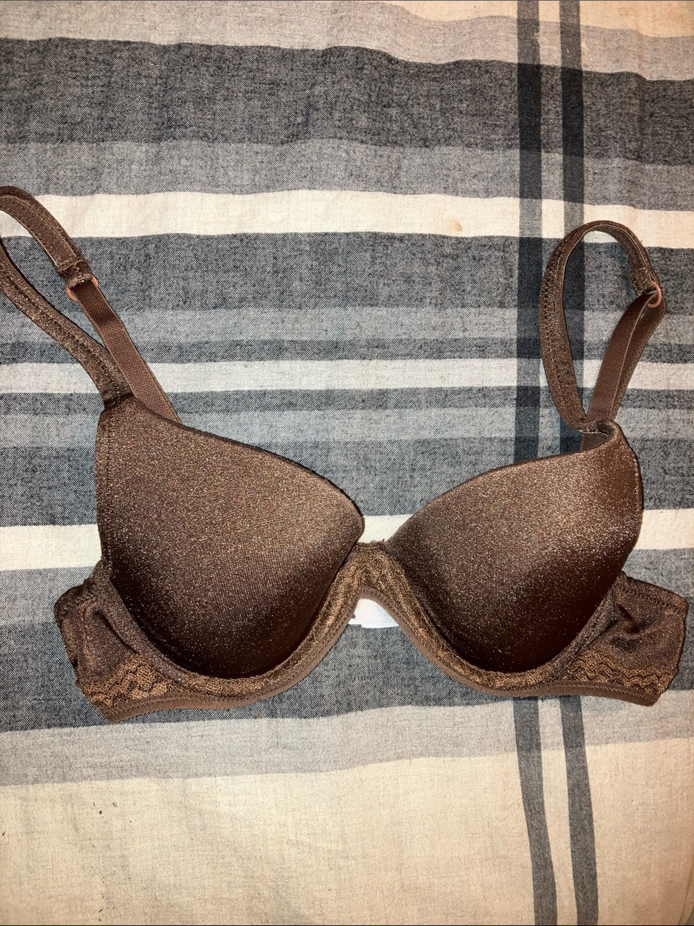Shimmery Brown Push-Up Underwire T-Shirt Bra